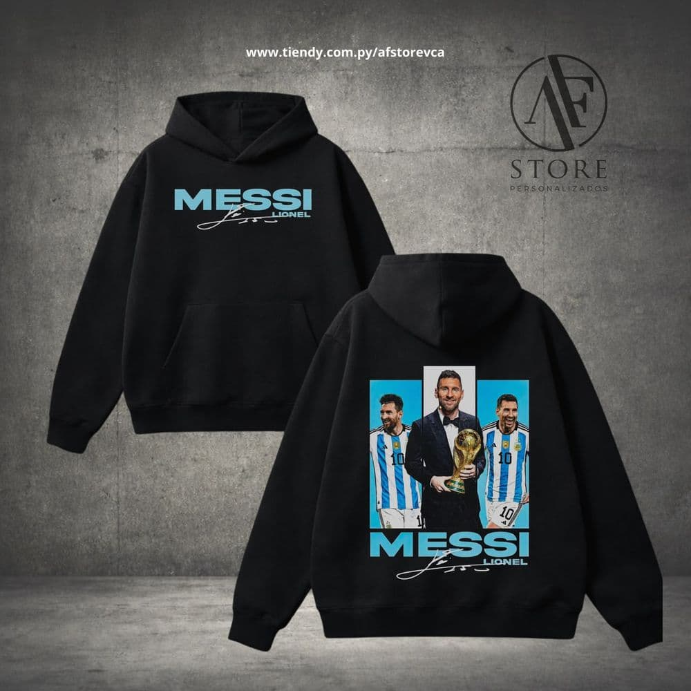 HOODIE LIONEL MESSI CAMPEÓN DEL MUNDO