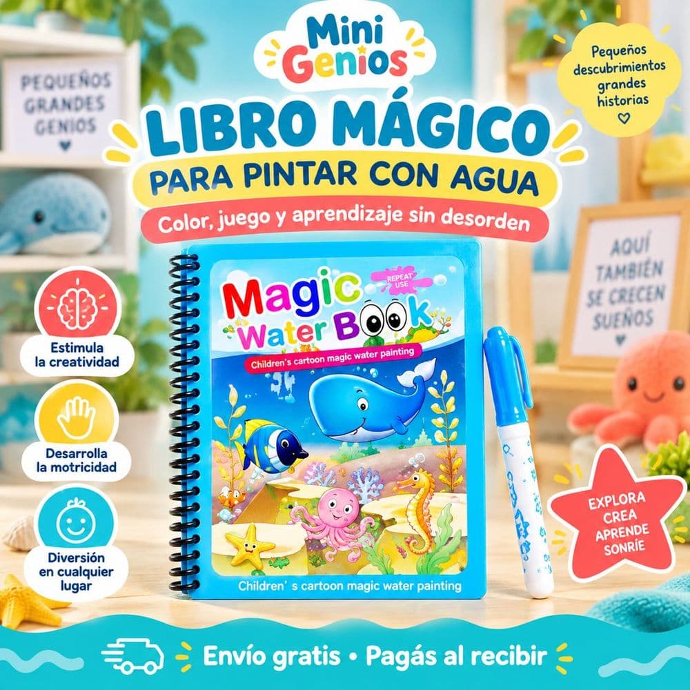 Libro infantil de pintar con agua