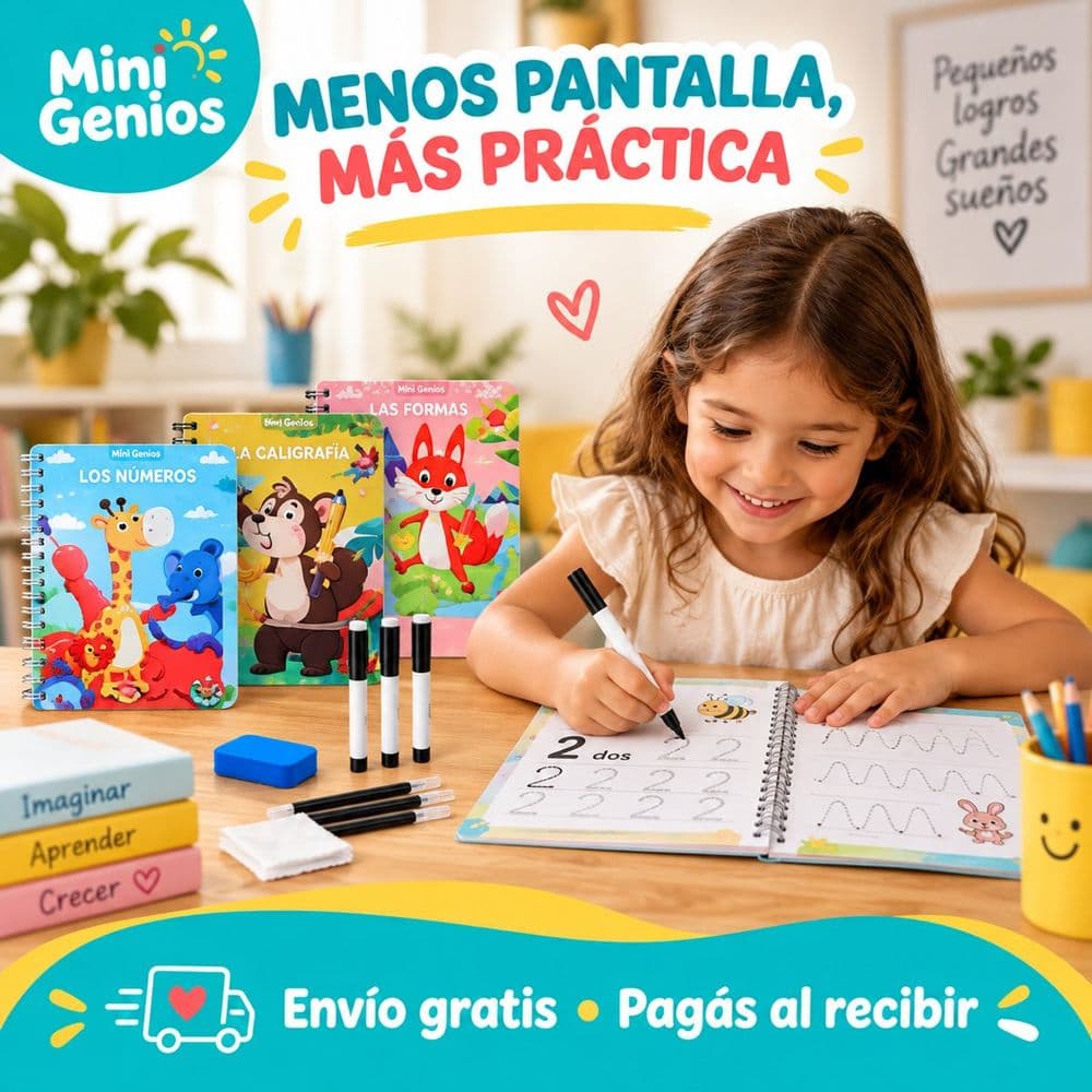 Cuaderno reutilizable de caligrafía y números