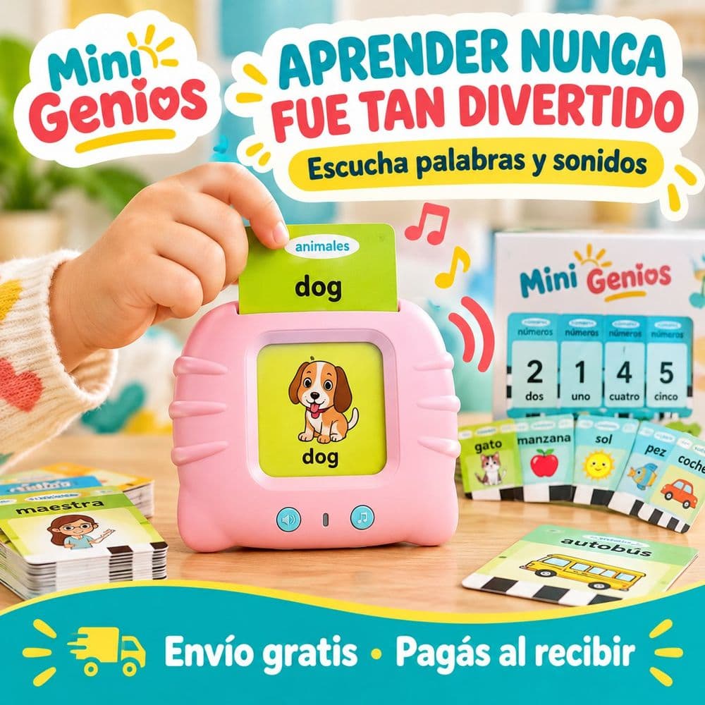 Tarjetas parlantes español-inglés con música