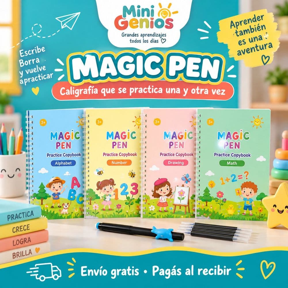 Magic Pen libros de caligrafía reutilizables