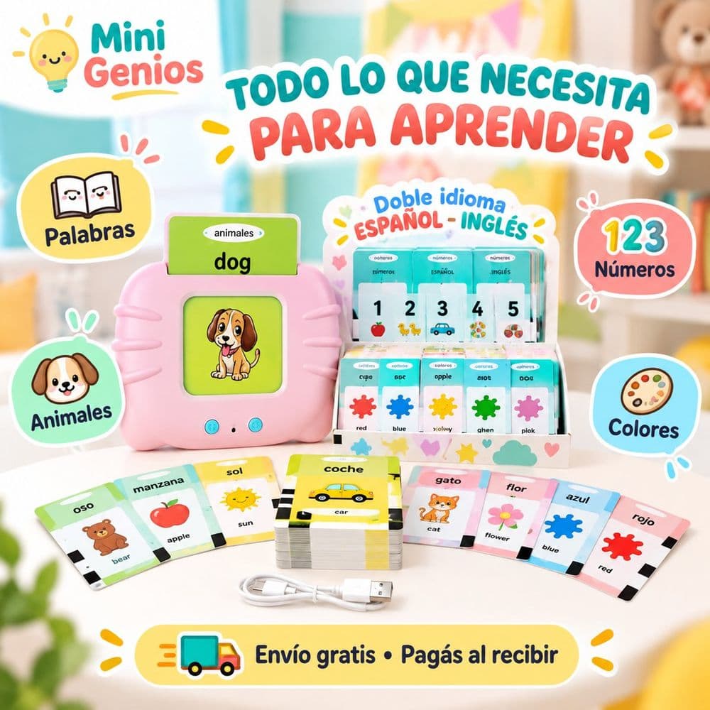Tarjetas parlantes español-inglés con música