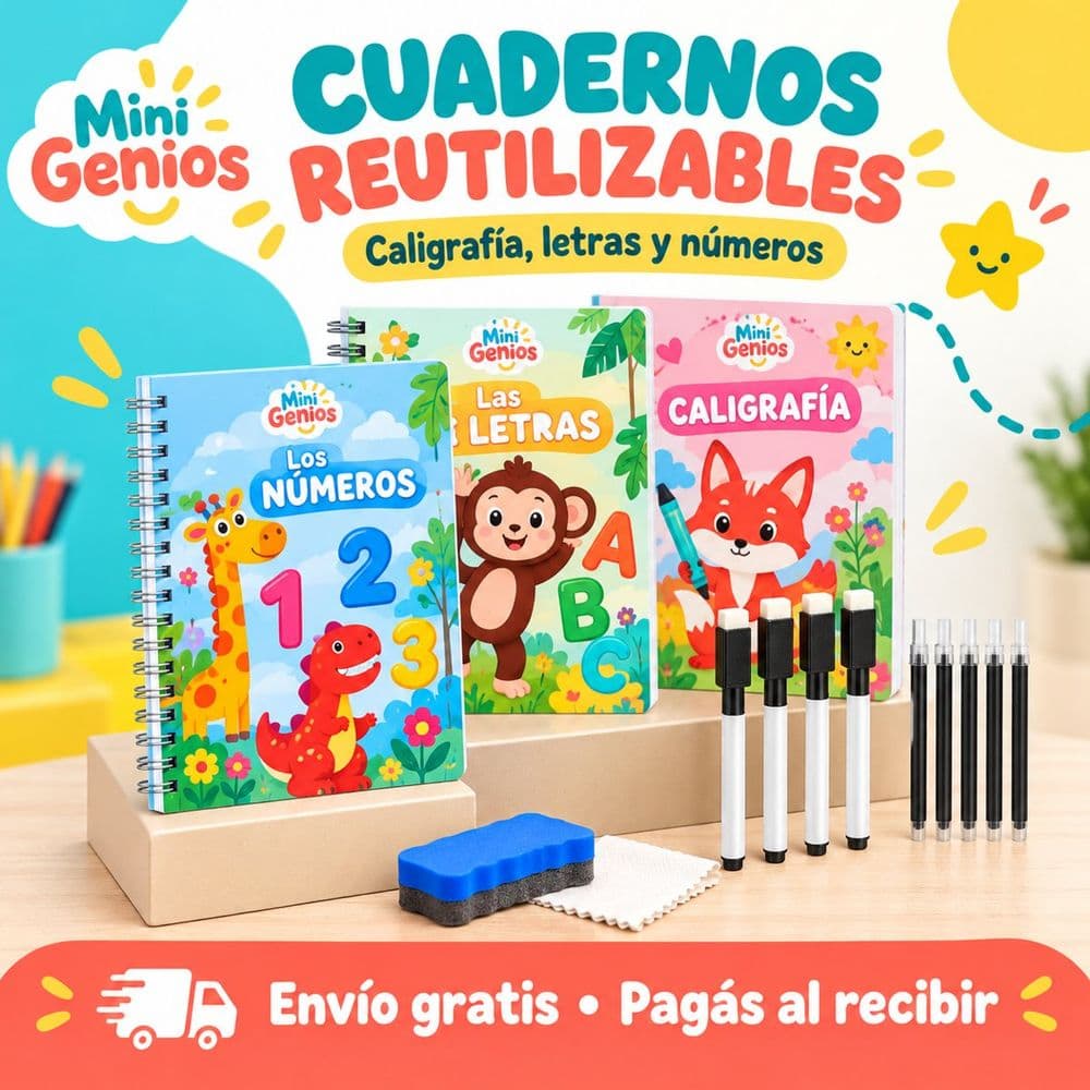 Cuaderno reutilizable de caligrafía y números