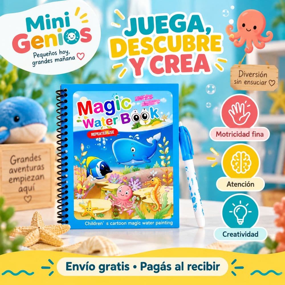 Libro infantil de pintar con agua