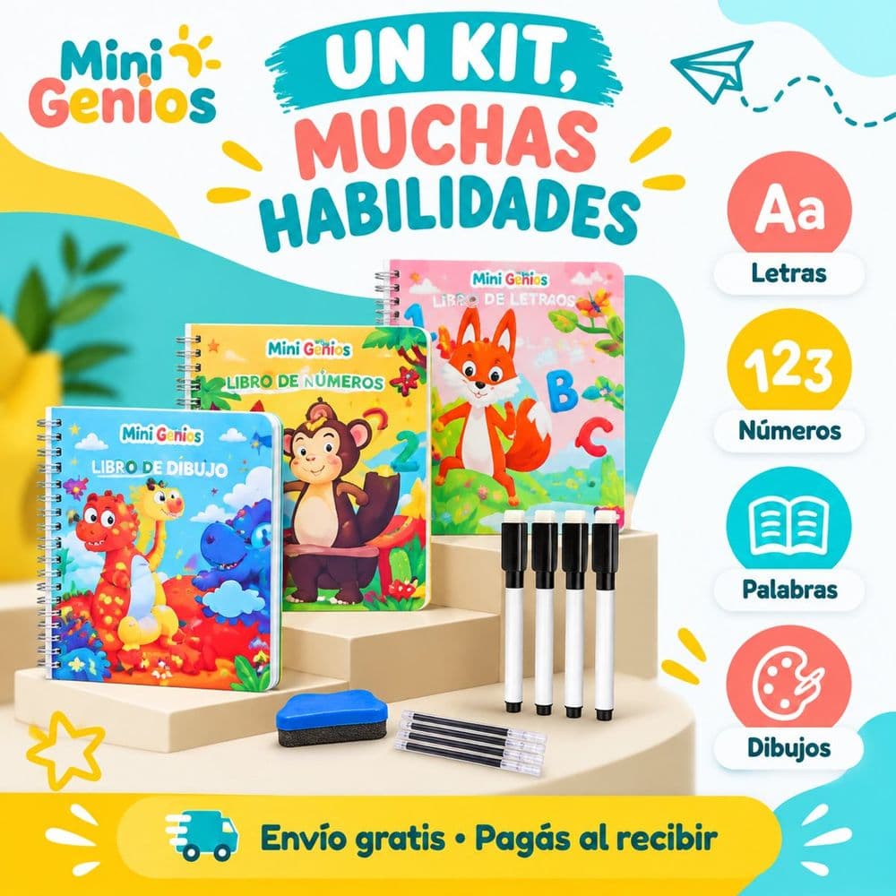 Cuaderno reutilizable de caligrafía y números