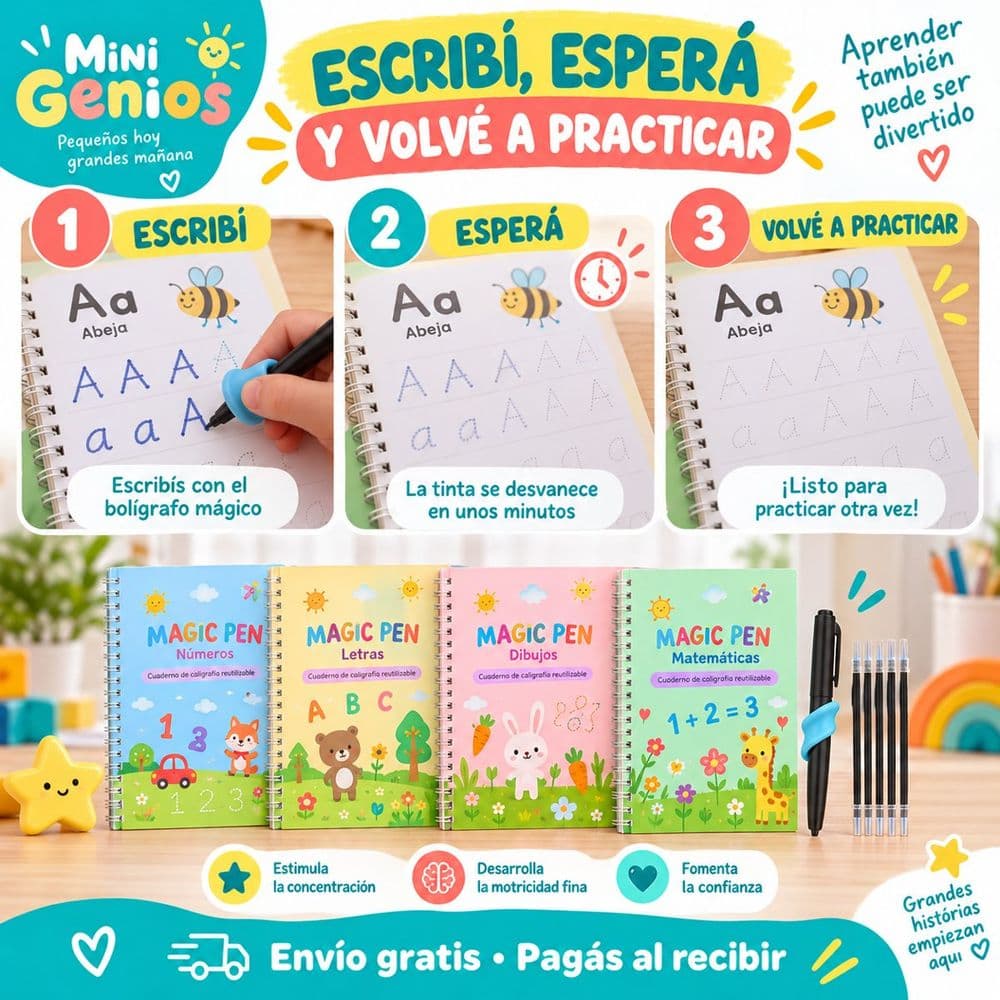 Magic Pen libros de caligrafía reutilizables