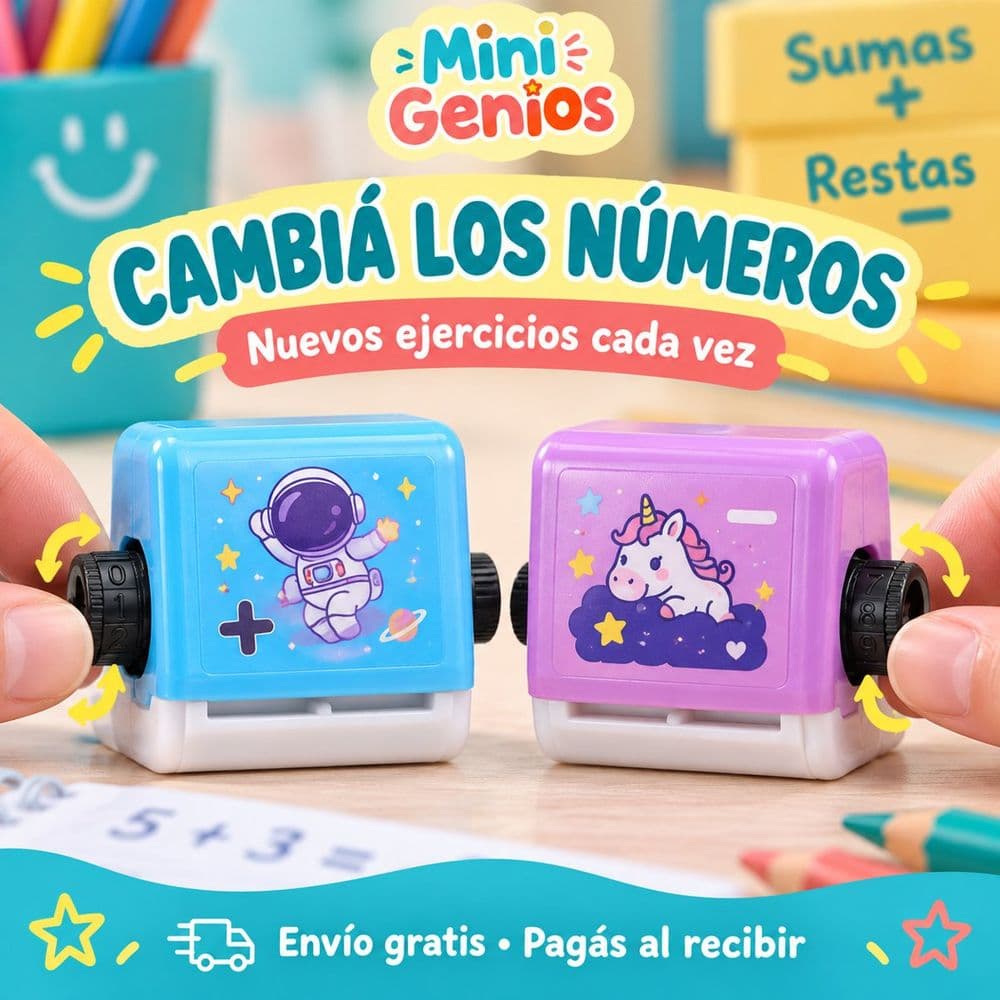 Sello rodante de sumas y restas