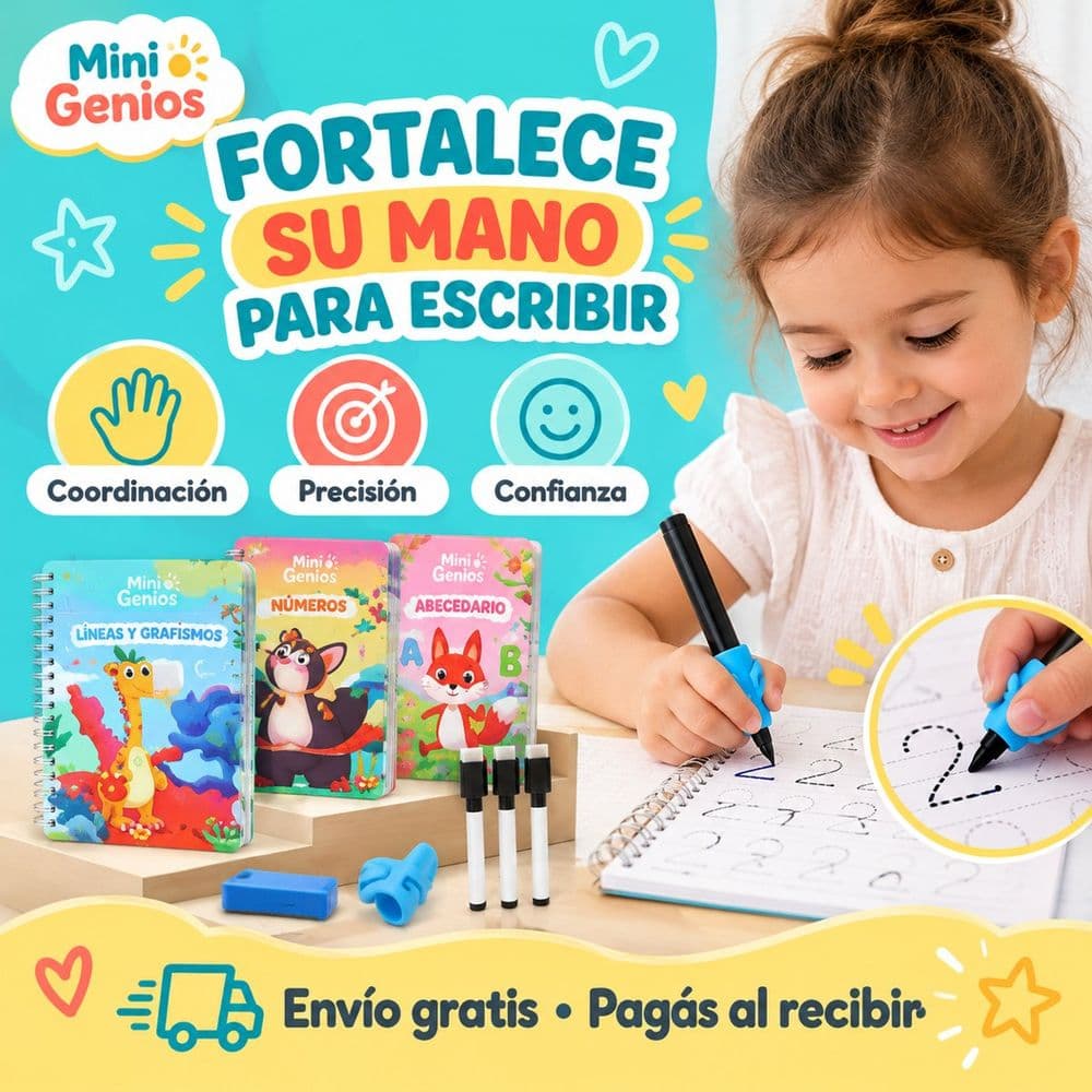 Cuaderno reutilizable de caligrafía y números