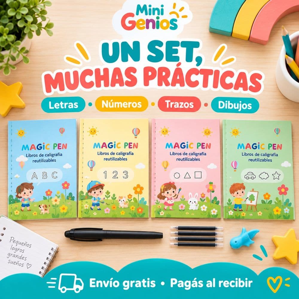 Magic Pen libros de caligrafía reutilizables