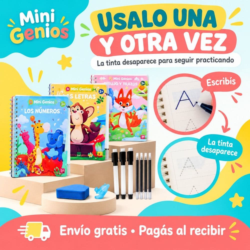 Cuaderno reutilizable de caligrafía y números