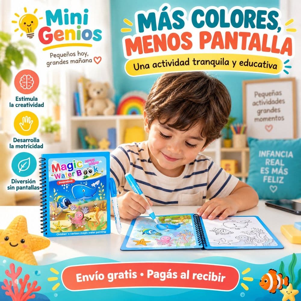 Libro infantil de pintar con agua