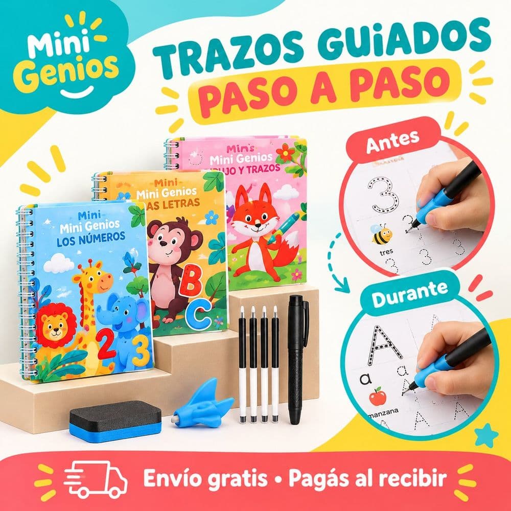 Cuaderno reutilizable de caligrafía y números