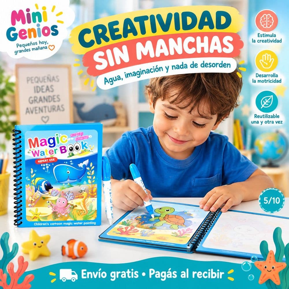 Libro infantil de pintar con agua