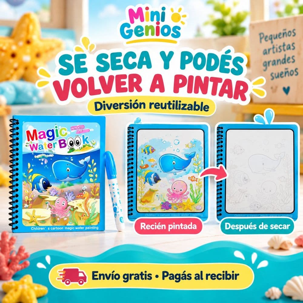 Libro infantil de pintar con agua