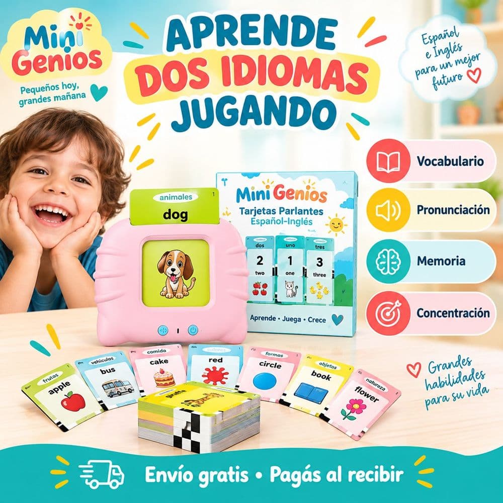 Tarjetas parlantes español-inglés con música