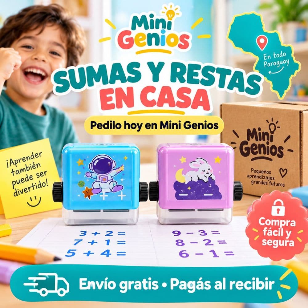 Sello rodante de sumas y restas