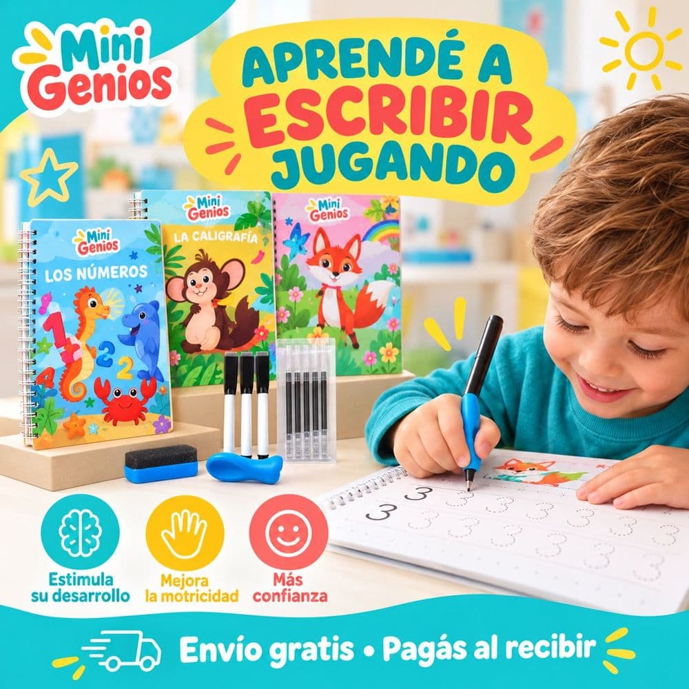 Cuaderno reutilizable de caligrafía y números