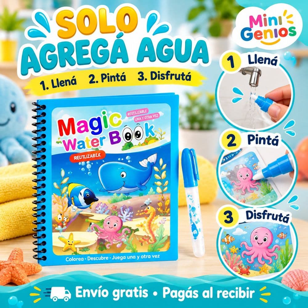 Libro infantil de pintar con agua