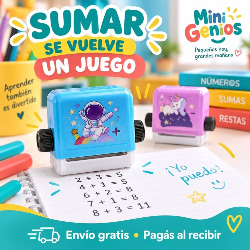 Sello rodante de sumas y restas