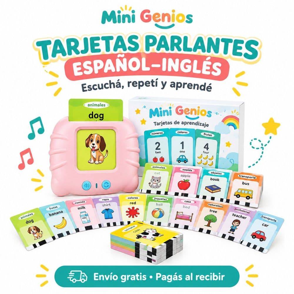 Tarjetas parlantes español-inglés con música