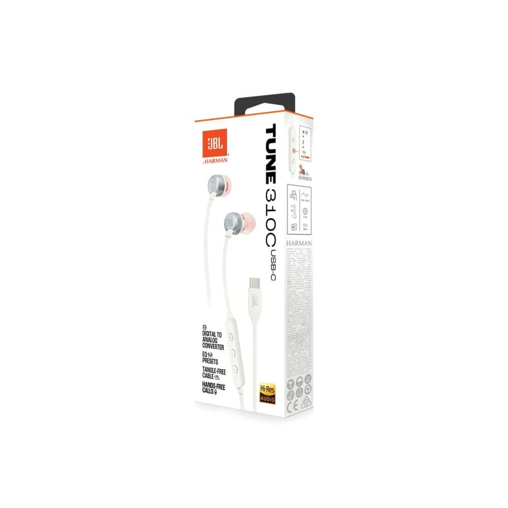 AURICULAR JBL TUNE 310C CON CABLE USB-C - BLANCO