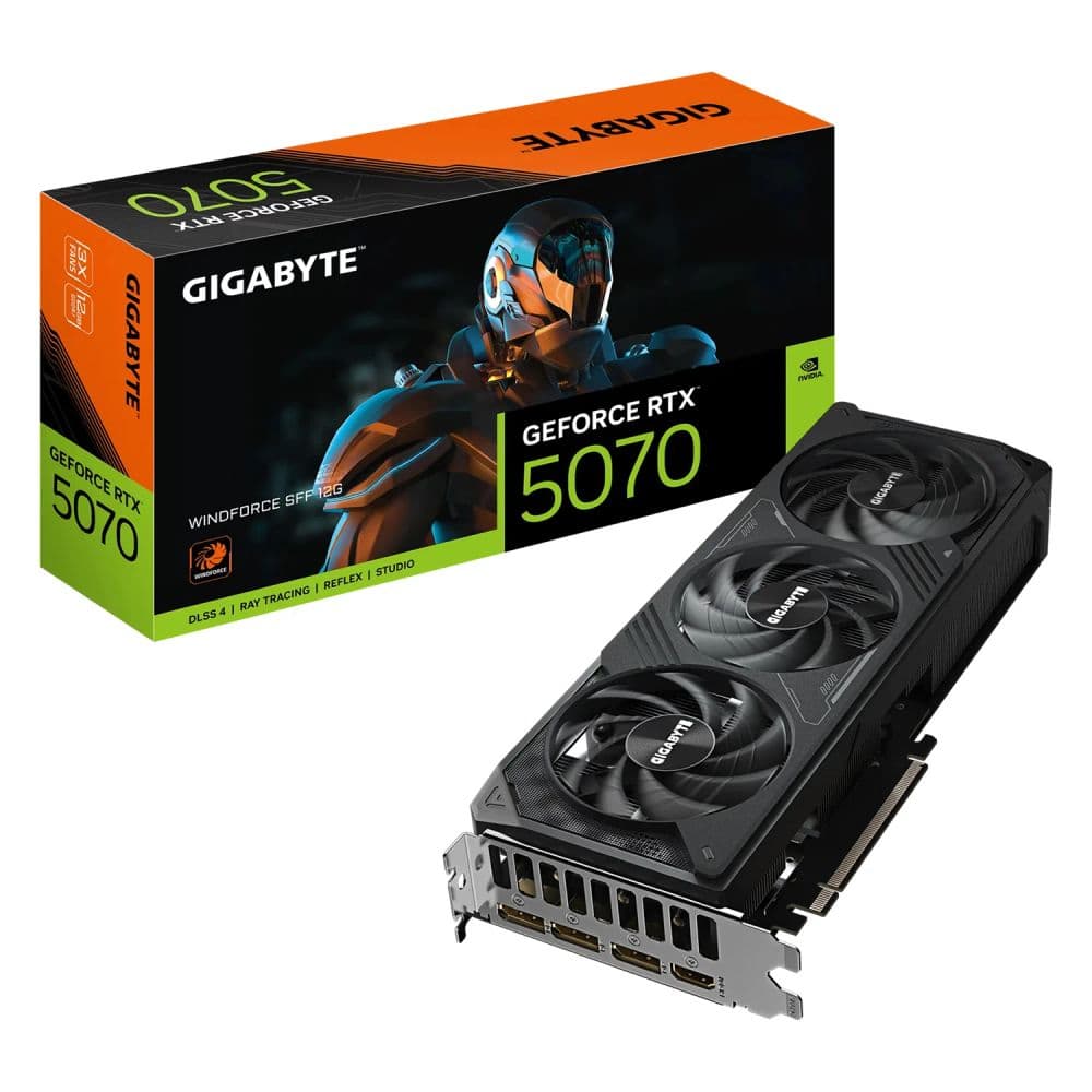 Placa de Video Gigabyte Windforce SFF NVIDIA GeForce RTX 5070 12GB GDDR7 (GV-N5070WF3-12GD)