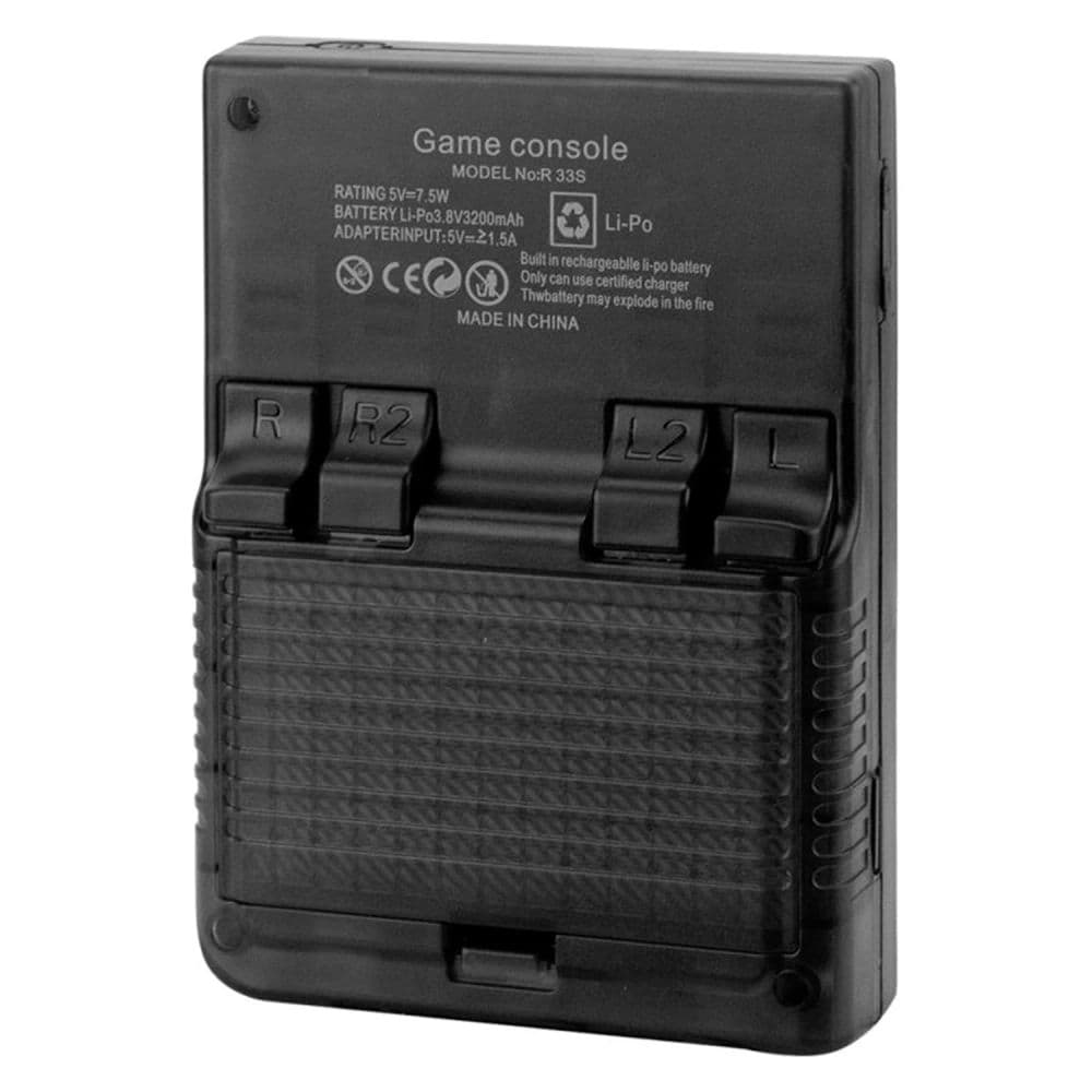 Consola Portátil Retro Pocket Boy R33S 64GB Pantalla de 3.5 pulgadas – Negro Transparente