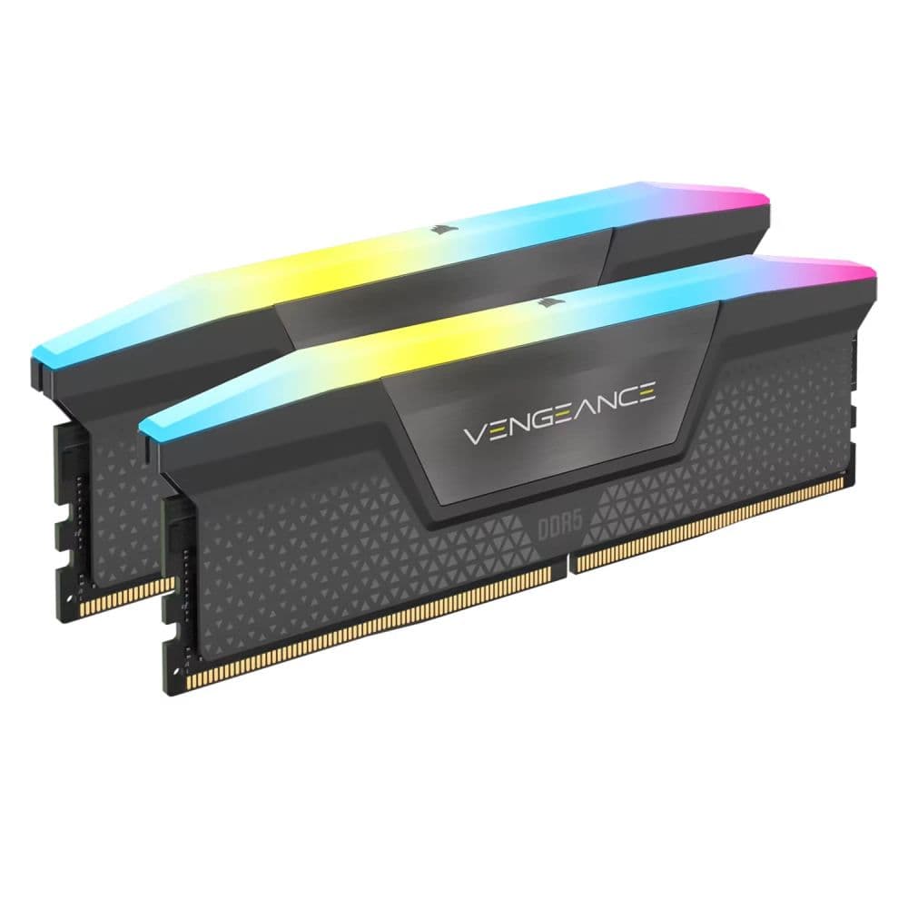 Memória RAM Corsair Vengeance RGB 32GB (2x16GB) DDR5 6000MHz CL38 – Negro (CMH32GX5M2D6000Z38)