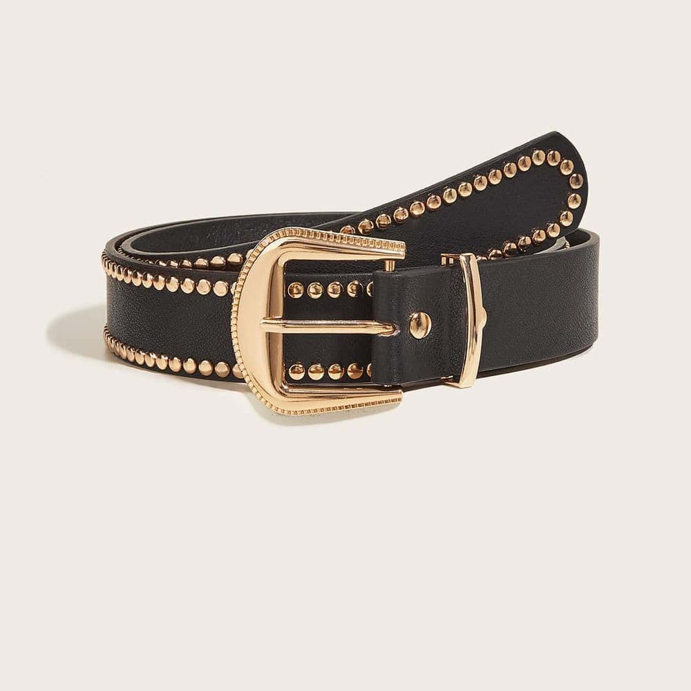 Cinto de Eco-Cuero con Tachas Gold Western