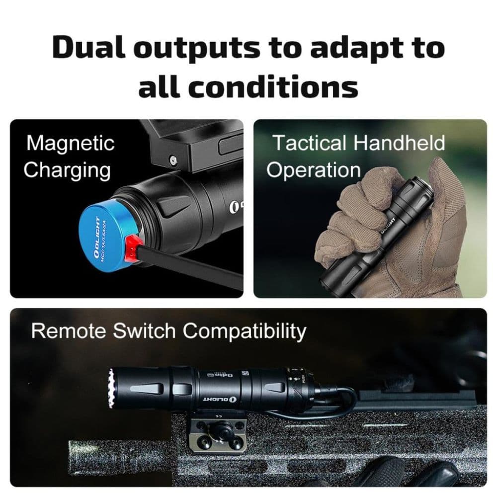 OLIGHT FLASHLIGHT TACTICAL ODIN MINI 1250 LUMENS BLACK