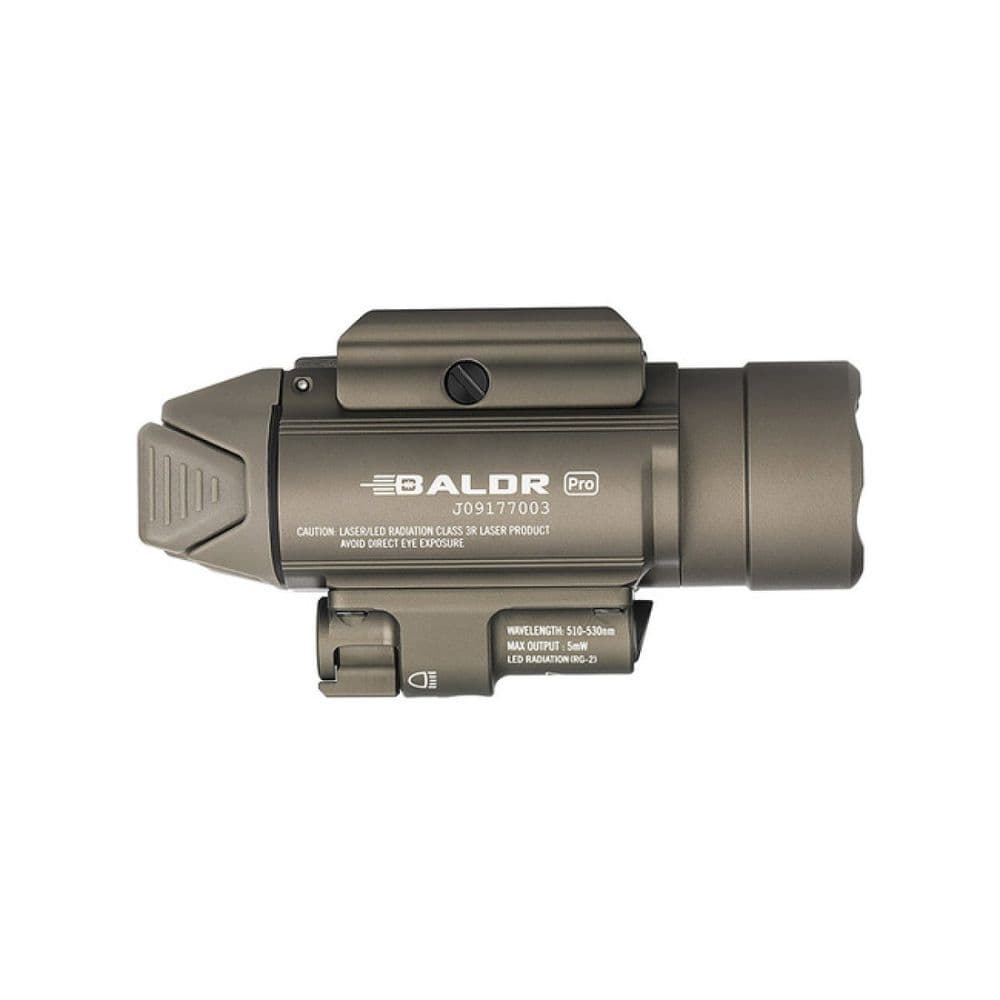 OLIGHT PISTOL LIGHT BALDR PRO 1350 LUMENS AND GREEN LASER COLOR TAN