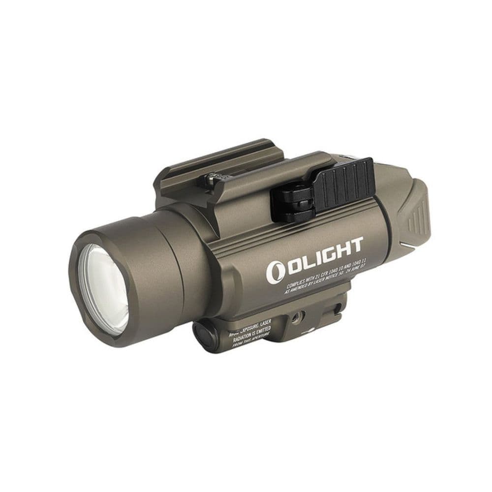 OLIGHT PISTOL LIGHT BALDR PRO 1350 LUMENS AND GREEN LASER COLOR TAN