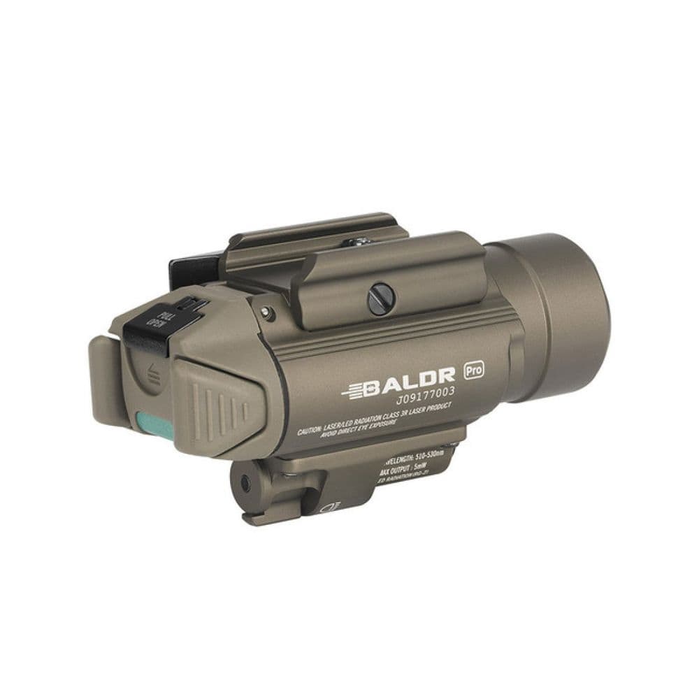 OLIGHT PISTOL LIGHT BALDR PRO 1350 LUMENS AND GREEN LASER COLOR TAN