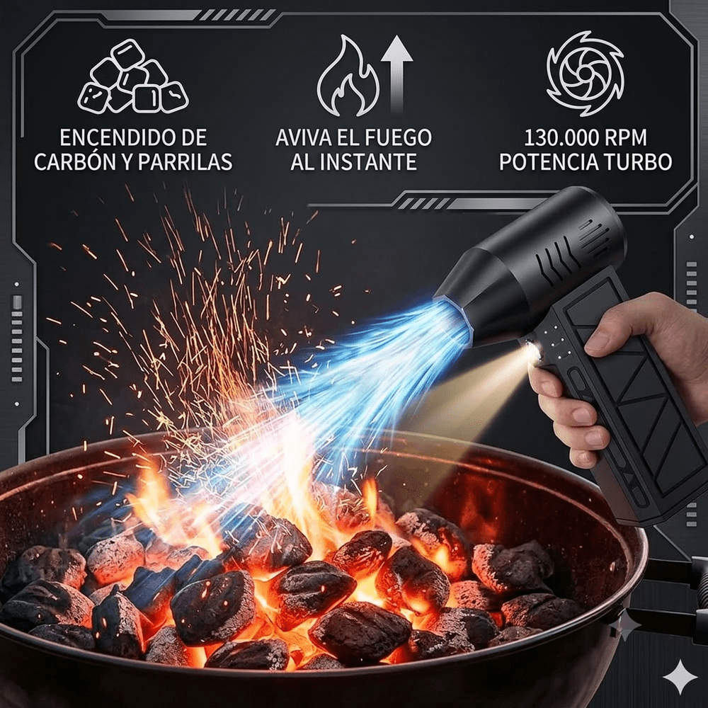 Soplador Jet Turbo Portátil con Linterna LED