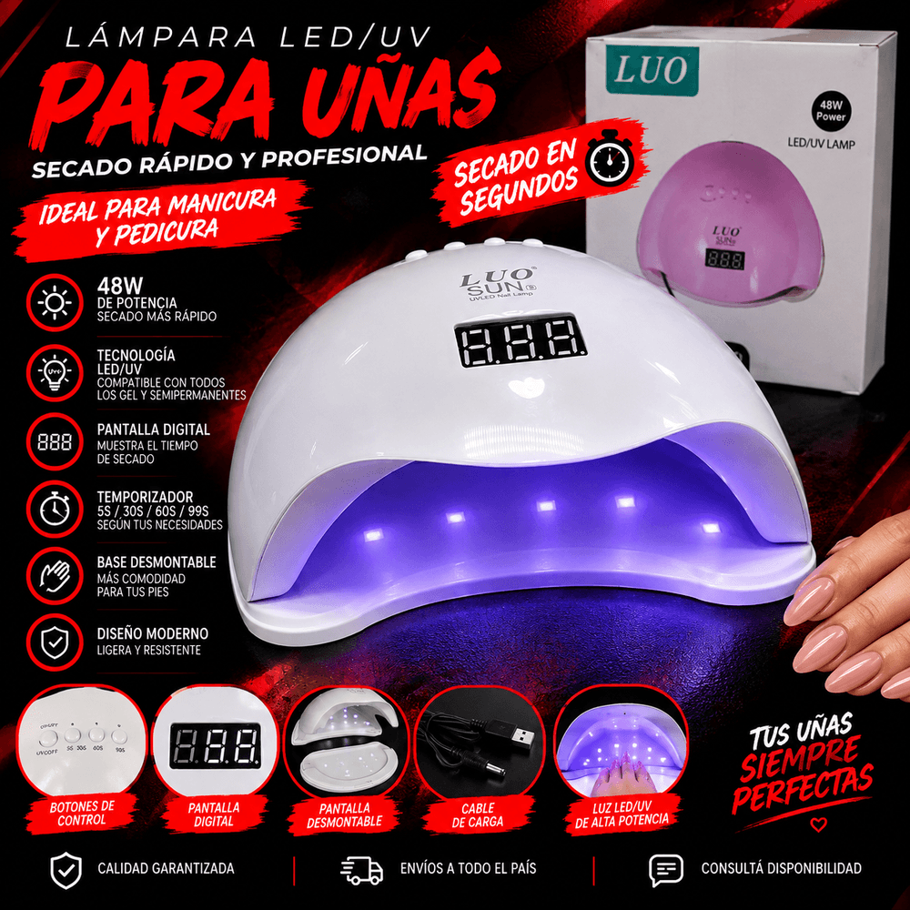 LÁMPARA LED/UV 48W PARA UÑAS 💅✨