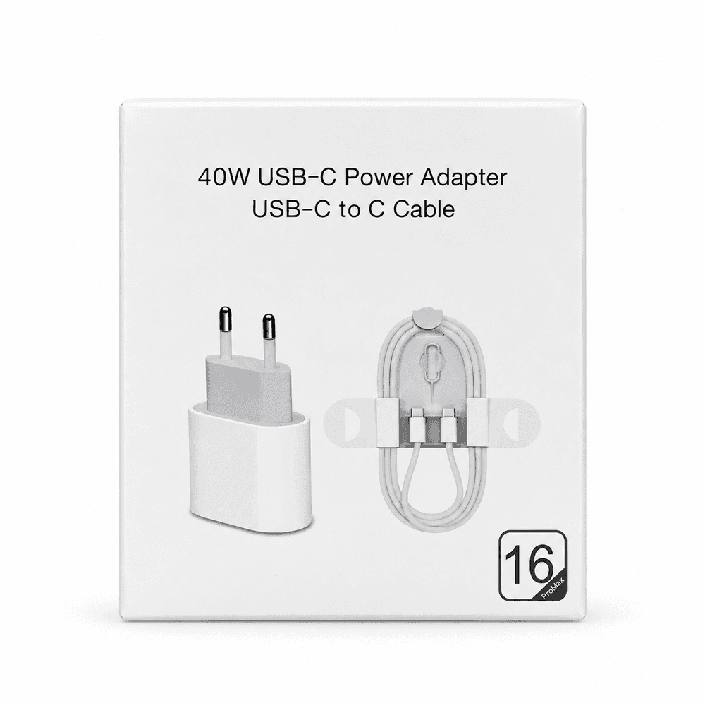 Cargador USB-C de 40 W con cable USB-C a USB-C