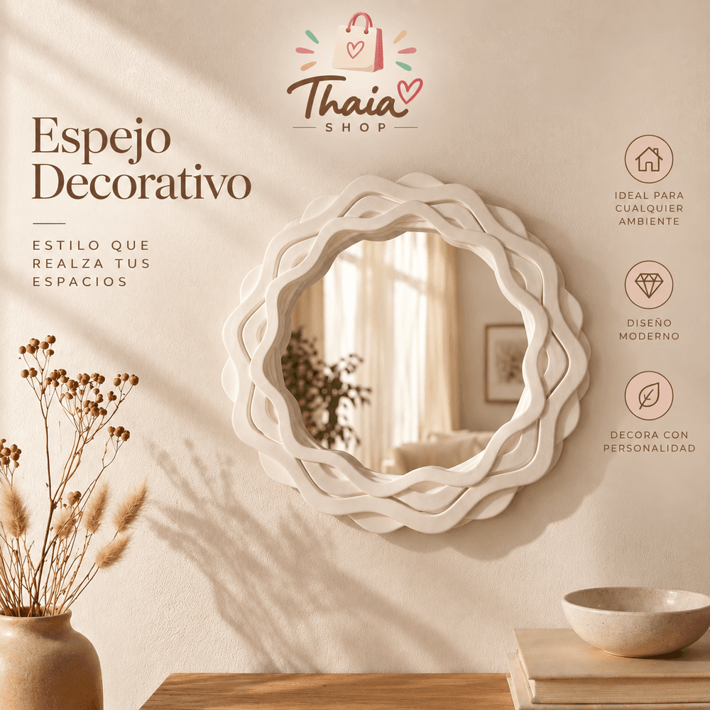 Espejo Decorativo Ondulado