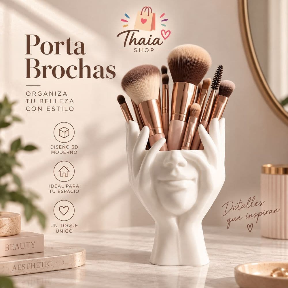 Porta Brochas Manos Aesthetic - Organizador de Maquillaje 3D