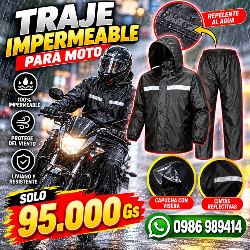 Traje impermeable para delivery