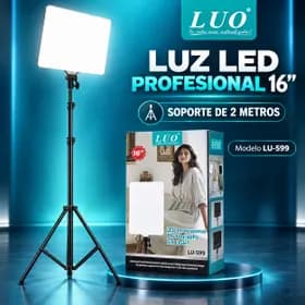 Panel de Luz LED Profesional de 16” con Trípode de 2 Metros Panel de Luz LED Profesional de 16” con Trípode de 2 Metros