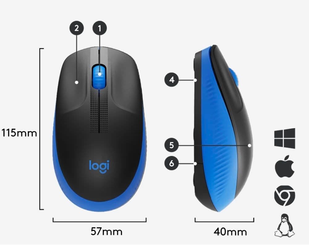 MOUSE LOGITECH M190 USB - AZUL
